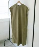 コットンリネン平織デニム　2wayワンピース